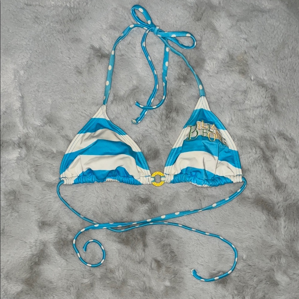 Billabong SWIM Blue and White Stripe Triangle Bikini Top XS SOLD OUT